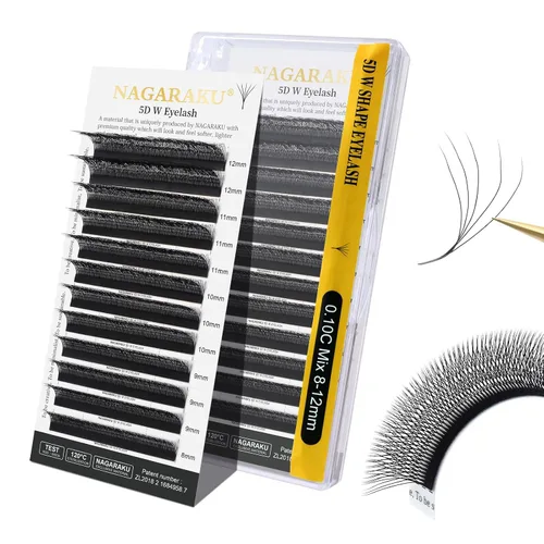 Vista 134 de NAGARAKU Extensiones de pestañas prefabricadas en abanico 3D W 0.05 C 0.315 0.05-C 3D W