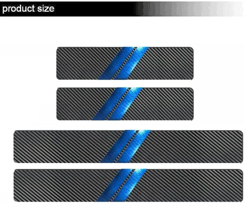 Vista 8 de LEXLEY Marca 3D Hash Mark para Dodge 2009-2026 Charger Durango Hornet de cuero estilo fibra de carbono protector de umbral de puerta antiarañazos