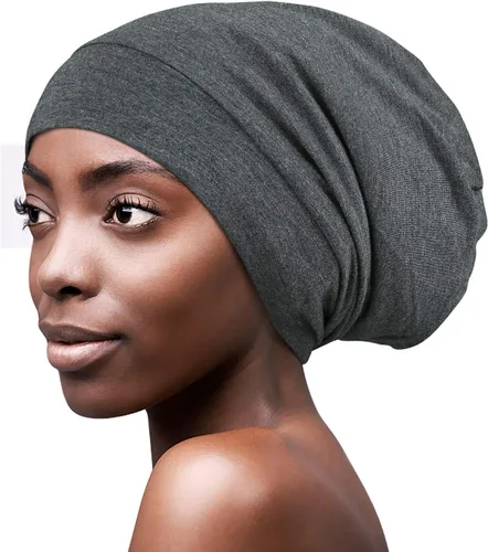 Vista 15 de FocusCare - Gorro de satén para dormir, para mujer, regalos para mujeres con cabello rizado o con frizz Verde militar