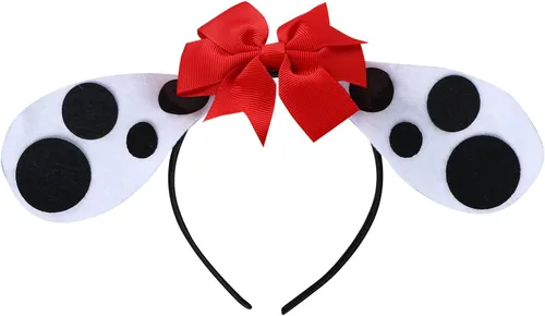 Vista 6 de IMEKIS Mameluco con estampado de huellas de patas, falda tutú + diadema de orejas de perro, disfraz de Halloween y cosplay