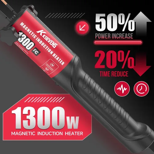 Vista 9 de Calentador de inducción de 1300 W 110 V, extracción de pernos, herramienta de calentador de inducción magnética de mano con 5 bobinas