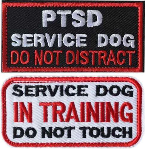 Vista 22 de 10 Piezas de Emblema de Servicio para Perros K9 "Por Favor No Me Acaricien" en Entrenamiento Sin Tocar Insignia Completa Bordada para Arnés de 1.