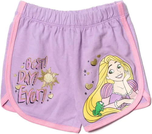 Vista 5 de Disney Princess Belle Jasmine Moana Rapunzel Tiana Ariel - Paquete de 3 pantalones cortos de rizo francés para niñas pequeñas a grandes