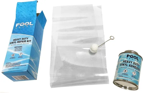 Vista 3 de Kit de parches de reparación de vinilo con pegamento de 4 oz. Funciona bajo el agua Incluye 24 parches de revestimiento de piscina