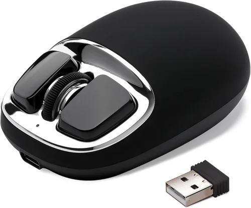 Vista 10 de YUNZll - Mouse inalámbrico de silicona C1, triple modo 2.4G/USB-C/Bluetooth, seguimiento óptico de 4800 DPl, 6 niveles de ajuste, mouse