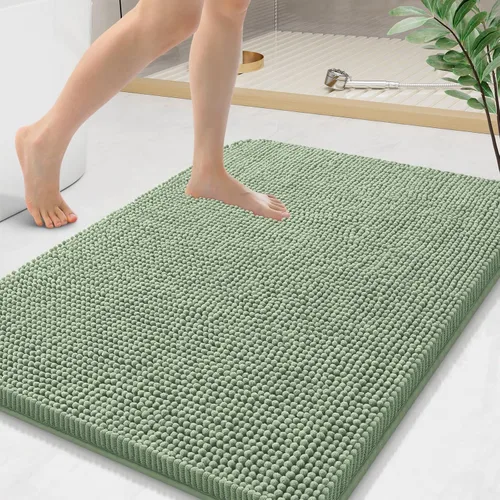 Vista 33 de Arotive Alfombras de baño de felpilla extrasuaves y absorbentes, de 24 x 16 pulgadas, lavables a máquina, parte trasera de goma antideslizante