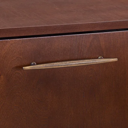 Vista 10 de SEI FURNITURE Larson Corner Storage Bar Cabinet Gabinete de almacenamiento, marrón.