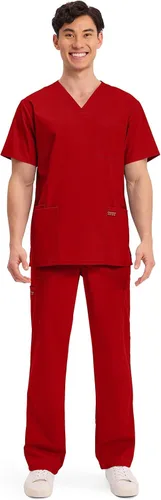 Vista 17 de Cherokee WW Professionals WW695 - Camisa de uniforme sanitario para hombre, con cuello en V