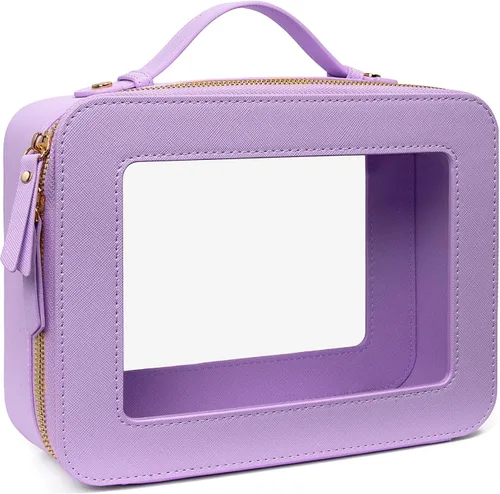 Vista 21 de LETGO Bolsas de Maquillaje Transparentes, Bolsa de Aseo Aprobada por la TSA con Cierre, Organizador de Maquillaje Transparente de Gran Capacidad
