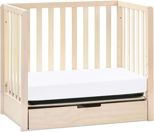 Vista 8 de Carter's by DaVinci Colby - Mini cuna convertible 4 en 1 con cajón nido en color natural lavado, certificado Greenguard Gold, almacenamiento