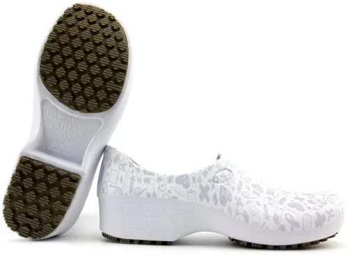 Vista 8 de Sticky Zapatos de enfermería coloridos estampados - Zapatos profesionales para mujer - Enfermeras veterinarias CNA LPN RN - Impermeable