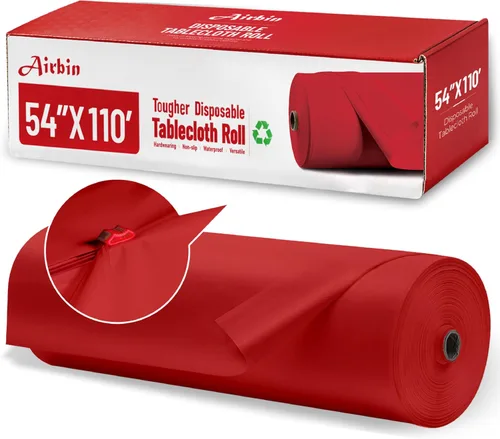 Vista 39 de Mantel de plástico, 110 pies x 54 pulgadas en rollo desechable de plástico