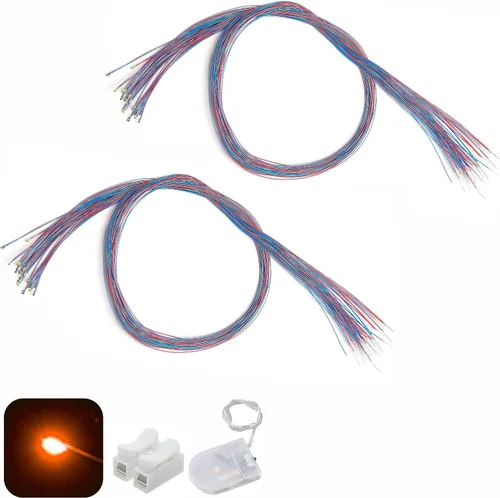 Vista 15 de 50 piezas pre-cableadas micro LED pre-soldadas 0402 SMD LED con accesorios de montaje para la construcción de modelos principiantes