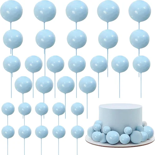 Vista 14 de Rsstarxi 30 piezas de mini globos y bolas de espuma para tartas – Insertos de pastel de bricolaje para bodas, aniversarios y decoraciones de fiesta