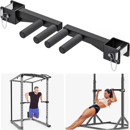 Vista 11 de Nordic Hamstring Curl Attachment, Dip Bar, Belt Squat & Safety Spotter Arms for 2"x2" & 3"x3" Power Racks, Home Gym Strength Training Accessories