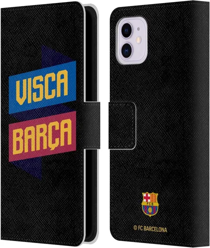 Vista 47 de Head Case Designs Funda de piel con licencia oficial del FC Barcelona con logotipo y patrón de Forca Barca, compatible con Apple iPhone 11