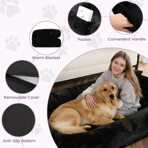 Vista 5 de Murago Cama humana para perros adultos, cama larga para perros de tamaño humano de 43 x 10 x 71 pulgadas, funda extraíble, diseño ortopédico
