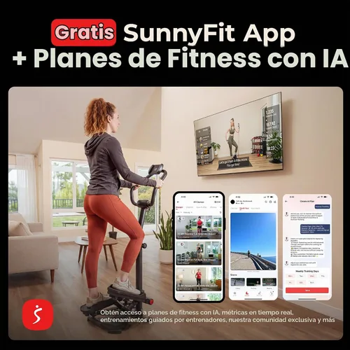 Vista 6 de Sunny Health & Fitness Smart Power Stepper with Resistance Bands for Cardio 2. Gris oscuro
