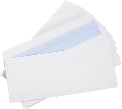 Vista 4 de Sobres 500#10 SELF SEAL para negocios, diseño sin ventanas, patrón de tinte de seguridad para correo seguro, facturas, estados de cuenta y sobres