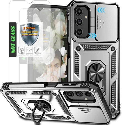 Vista 9 de Funda para Galaxy A26 con cubierta para lente de cámara, protector de pantalla HD, protección contra caídas de grado militar, soporte de anillo