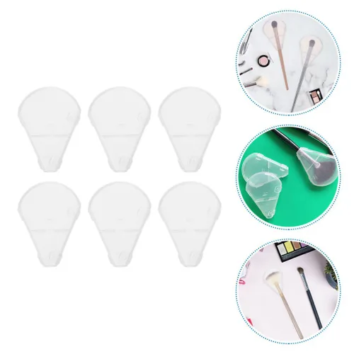 Vista 8 de Beaupretty Cepillo para rubor, pluma de maquillaje, 6 piezas, cubierta de cepillo de maquillaje, cosmético, protector de cepillo de belleza