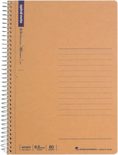 Vista 8 de Maruman N237 - Cuaderno con anillas, 0.26 pulgadas (0.256 in), a rayas, básico, A5, 40 piezas, juego de 10