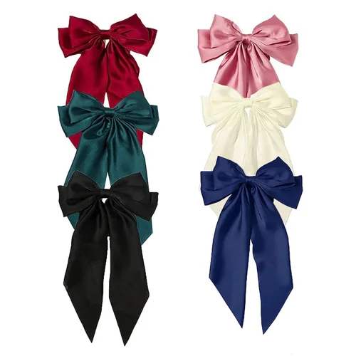 Vista 12 de 10 accesorios para el cabello de BetterJonny : pasadores con lazo con borla y cola larga para niñas, mujeres y adolescentes 10