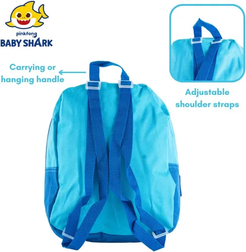 Vista 4 de RALME Mini mochila para niños, niñas y niños pequeños, Multi, Baby Shark