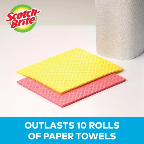 Vista 2 de Scotch-Brite Paño de esponja, paños suecos, alternativa reutilizable a las toallas de papel, 24 paños de esponja