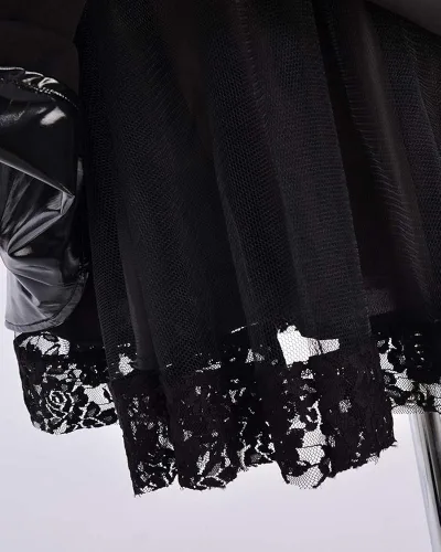 Vista 7 de Haikyuu - Vestido gótico para mujer vestido de cosplay gótico oscuro con medias Steampunk para Halloween