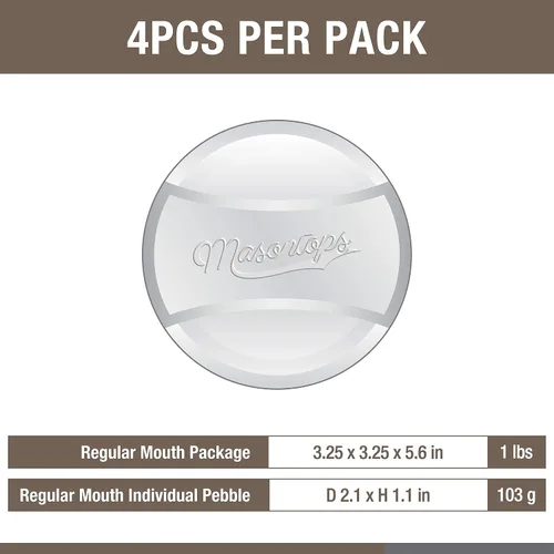 Vista 7 de Masontops Pickle Pebble Glass Infinity Pesas para fermentar – Juego de pesas para decapado – Combo ancho/regular