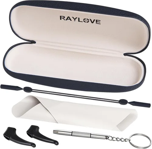 Vista 17 de RayLove Fundas rígidas unisex para gafas, estuche protector para gafas