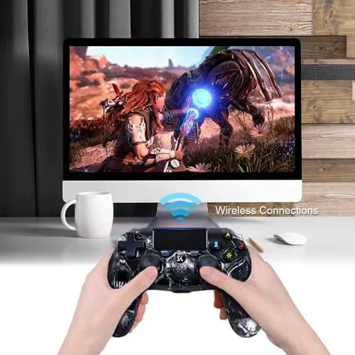 Vista 7 de Controller for PS4, Wireless Controller 2 Pack for Sony PlayStation 4SlimPro, Remote Control with Double Vibration6-Axis Motion SensorSensitive