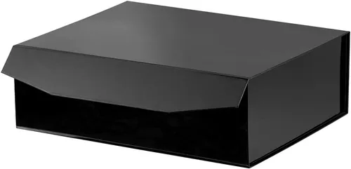 Vista 53 de 1 paquete de caja de regalo negra con tapas, pequeña de 12 x 8 x 2.7 pulgadas, cajas de regalo para ropa, cajas de regalo para camisas con cinta