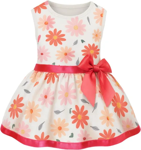 Vista 17 de Laifug Vestido para Perro Cachorro con Estampado Princesa Vestido para Perro Lindo para Fiestas (Rosa, XS)