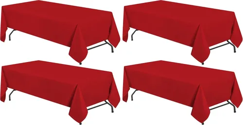 Vista 17 de White Classic WEALUXE Mantel negro para mesas rectangulares de 6 pies, 60 x 102 pulgadas, resistente al agua, a las manchas y a las arrugas, mantel