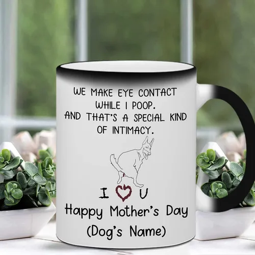 Vista 5 de WHIDOBE Personalizado We Make Eye Contact While I Poop Dog Mom, Perro Personalizado, Perro Mamá, Perro Mamá, Perro Papá, Dueños de Perros, Amantes