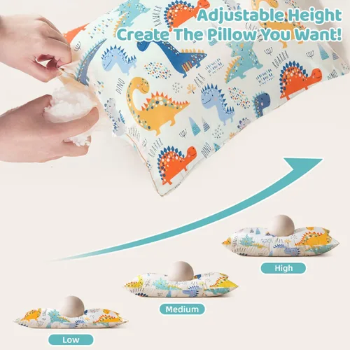 Vista 2 de Almohada orgánica con funda de almohada de dibujos animados - 16x22 Almohada para niños con funda de 100% algodón orgánico, almohada juvenil