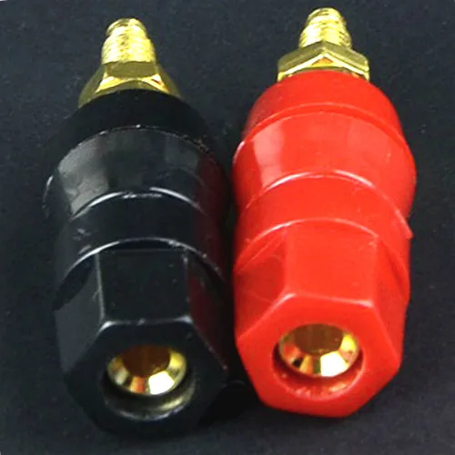 Vista 4 de 0.157 in Banana Binding Post Socket Panel Mount Rojo Negro, Paquete de 4