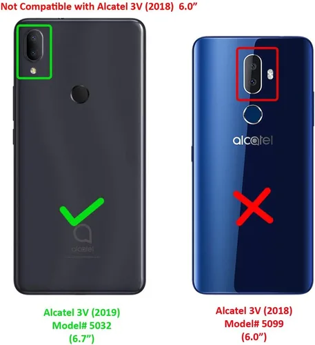 Vista 2 de Para Alcatel 3V (2019) 5032W - Funda híbrida con soporte de anillo - RS2 Gold