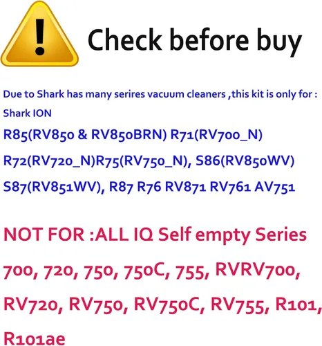 Vista 2 de Piezas de Repuesto Compatibles para Shark ION Robot AV751/752/AV753 R85 RV850 RV761 S86 S87 S88 R71(RV700_N) R72(RV720_N) R75(RV750_N) Accesorios