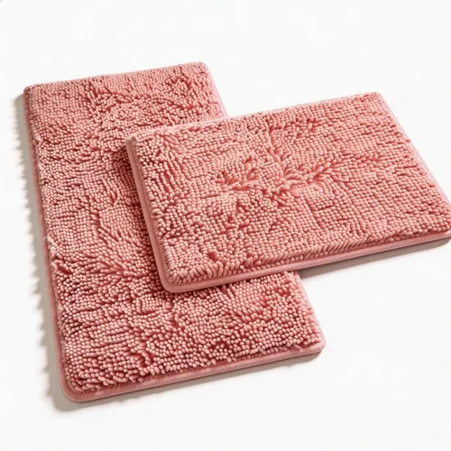 Vista 27 de Juegos de Alfombras de Baño de 2 Piezas de Chenilla Suave Antideslizantes Alfombras de Baño Absorbentes Peludas, Alfombra de Bañera, Alfombras Gris