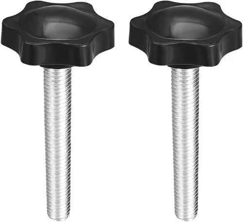 Vista 13 de uxcell Pomo de tornillo de sujeción, 1.890 in de diámetro con forma hexagonal de ciruela, perilla de estrella M8 x 0.787 in, rosca macho, 2