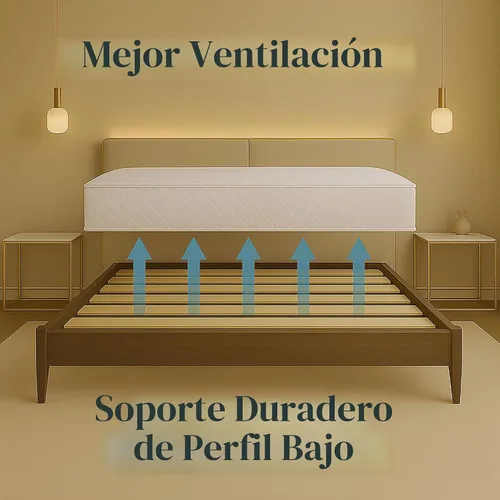 Vista 7 de Treaton, Tablero de Somier/Listones de Cama de Madera Horizontal Extra Resistente de 1 Pulgada, 72" x 39", Beige