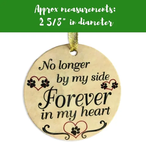 Vista 3 de Adorno de Navidad conmemorativo para mascotas, recuerdo de simpatía por la pérdida de una mascota, "No Longer by My Side Forever in My Heart" - 2