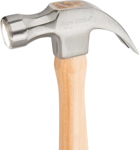 Vista 3 de ESTWING Sure Strike Hammer - Martillo de garra curvada de 20 onzas con cara lisa y mango de madera de nogal - MRW20C