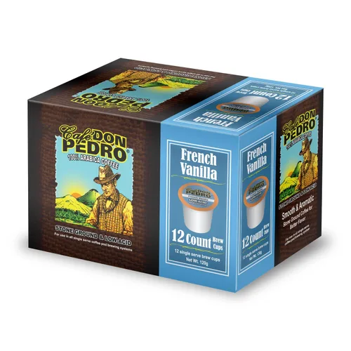 Vista 4 de Cafe Don Pedro Cápsulas de café de vainilla francesa de bajo ácido, compatible con cafetera K-Cup, 100% Arábica, Battles Heartburn, Reflujo ácido