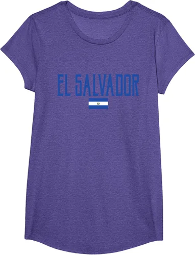 Vista 15 de Camiseta de texto azul con bandera de El Salvador, Negro, S