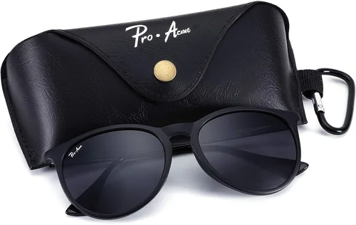 Vista 3 de Pro Acme Gafas de sol polarizadas para mujeres y hombres, redondas, clásicas, 100% con protección UV, ligeras, TR90, montura irrompible