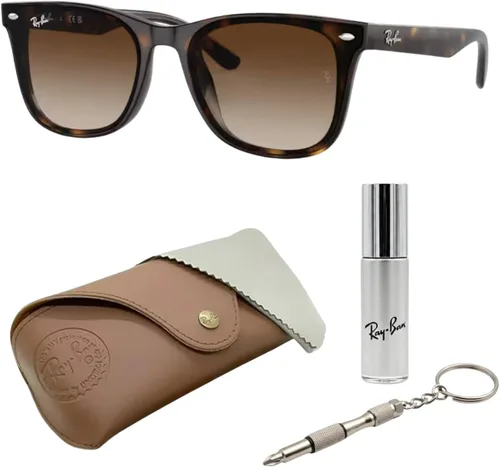 Vista 9 de Ray-Ban RB4420 Gafas de sol con forma cuadrada para hombres y mujeres con kit oficial de gafas Ray-Ban Marco negro pulido Lente gris oscuro